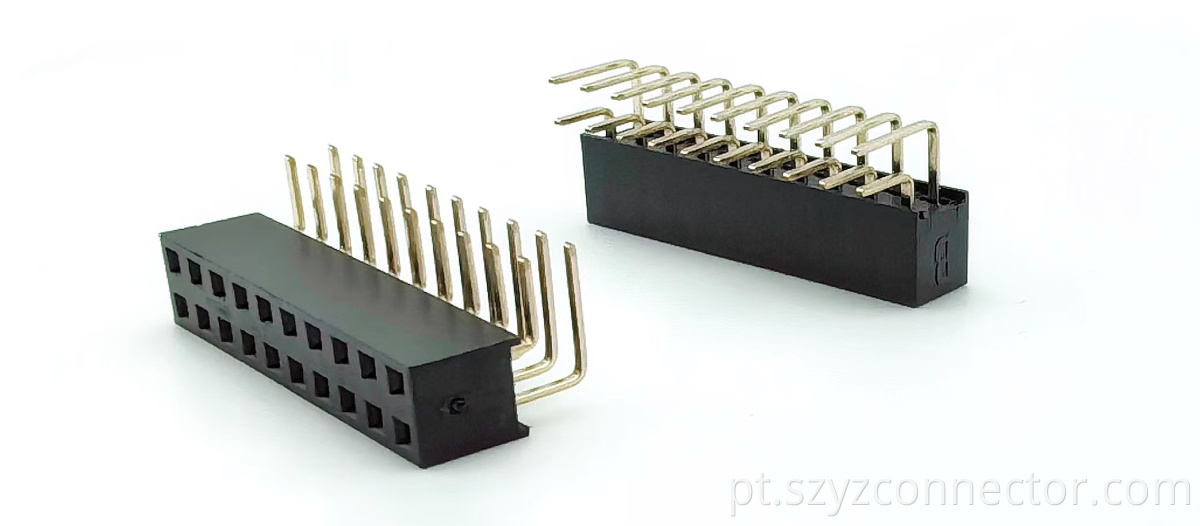 Cabeçalho fêmea de 2,54 mm em fileira dupla 2.54mm female header dual row